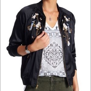 Lucky Brand Embroidered Bomber Jacket sz Small